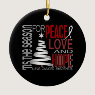 Lung Cancer Christmas 1 Ornaments