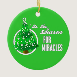 Lung Cancer Christmas Miracles Ceramic Ornament
