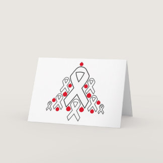 Lung Cancer Christmas Ribbon Tree Holiday Card
