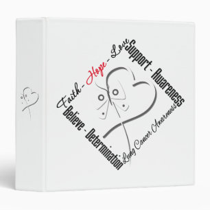 Lung Cancer Faith Hope Love Butterfly Binder
