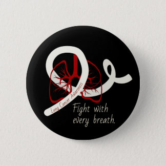 Lung Cancer Fight, lungs and ribbon Button