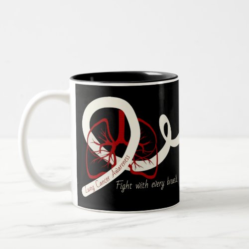 Lung Cancer Fight lungs and ribbon Two_Tone Coffee Mug