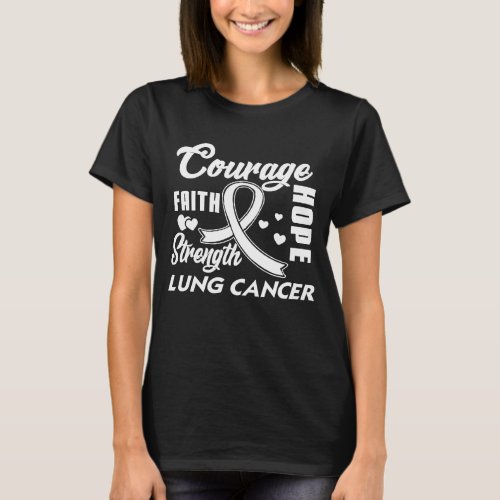 Lung Cancer  Fight Wear White Ribbon Hope Gifts T_Shirt