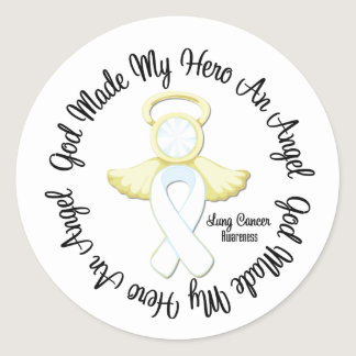 Lung Cancer God Made My Hero An Angel Classic Round Sticker