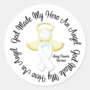 Lung Cancer God Made My Hero An Angel Classic Round Sticker