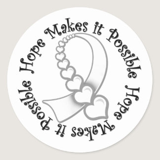 Lung Cancer -  Hope Makes It Possible Classic Round Sticker