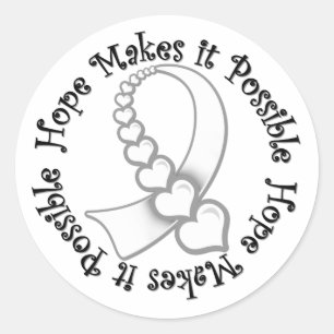 Lung Cancer - Hope Makes It Possible Classic Round Sticker