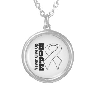 Lung Cancer Hope Never Give Up Silver Plated Necklace