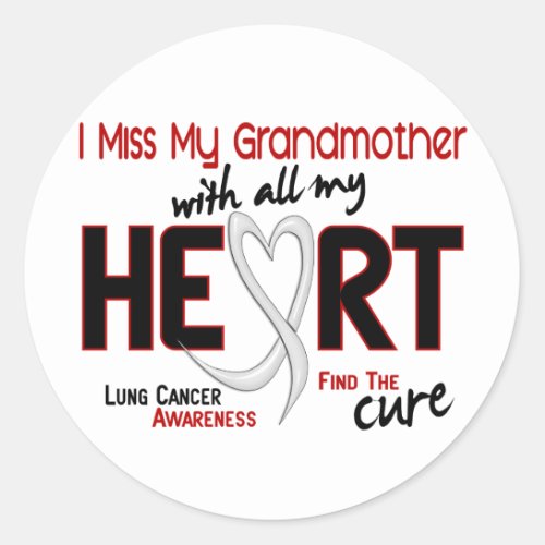 Lung Cancer I Miss My Grandmother Classic Round Sticker