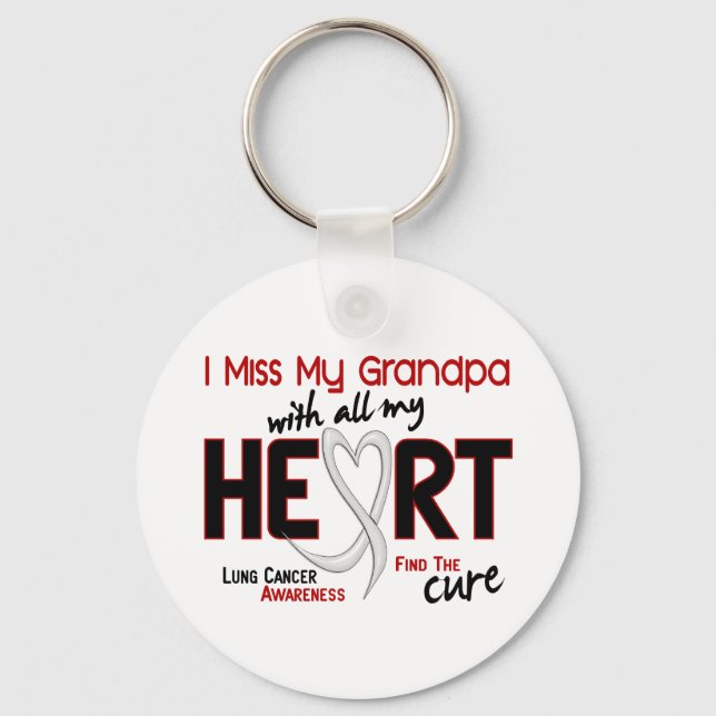 Lung Cancer I Miss My Grandpa Keychain (Front)