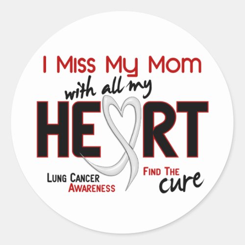 Lung Cancer I Miss My Mom Classic Round Sticker