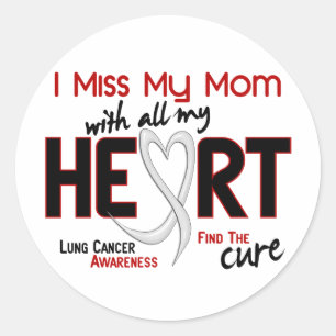 Lung Cancer I Miss My Mom Classic Round Sticker