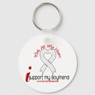 Lung Cancer I Support My Boyfriend Keychain