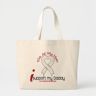 Lung Cancer I Support My Daddy Large Tote Bag