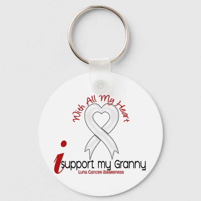 Lung Cancer I Support My Granny Keychain (Front)