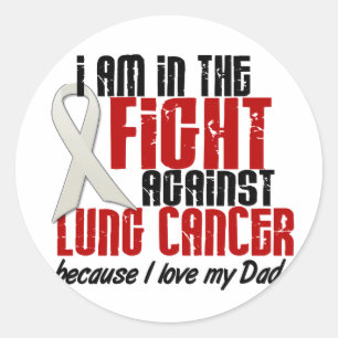 Lung Cancer IN THE FIGHT 1 Dad Classic Round Sticker