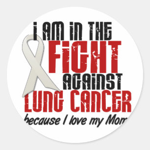 Lung Cancer IN THE FIGHT 1 Mom Classic Round Sticker