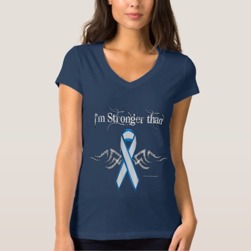 Lung Cancer Ladies V_Neck Jersey T_Shirt