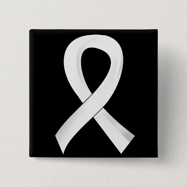 Lung Cancer Pearl Ribbon 3 Button (Front)
