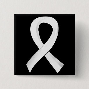 Lung Cancer Pearl Ribbon 3 Button