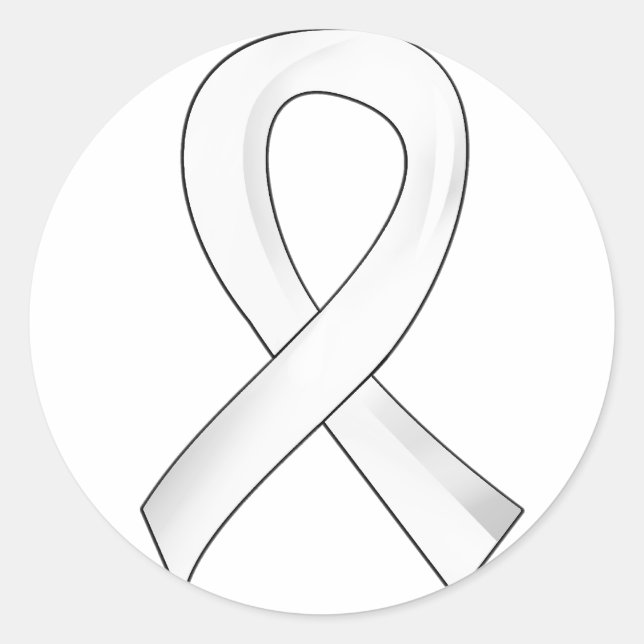 Lung Cancer Pearl Ribbon 3 Classic Round Sticker (Front)