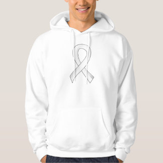 Lung Cancer Pearl Ribbon 3 Hoodie