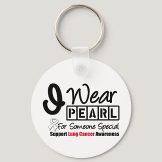 Lung Cancer Pearl Ribbon Someone Special Keychain