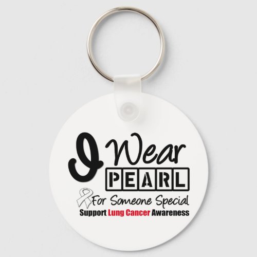 Lung Cancer Pearl Ribbon Someone Special Keychain