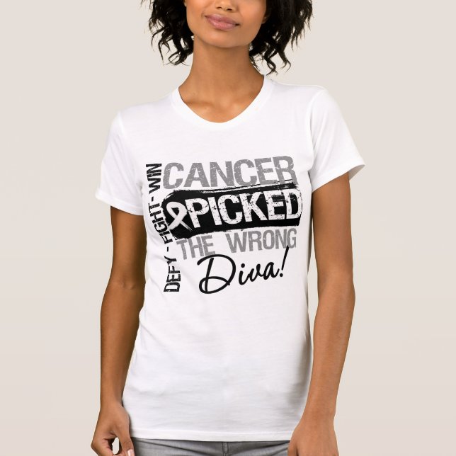 Lung Cancer Picked The Wrong Diva T-Shirt (Front)