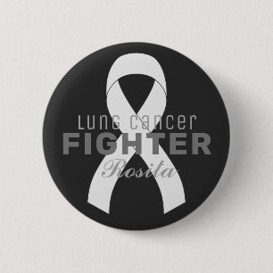 Lung Cancer Ribbon Black Button
