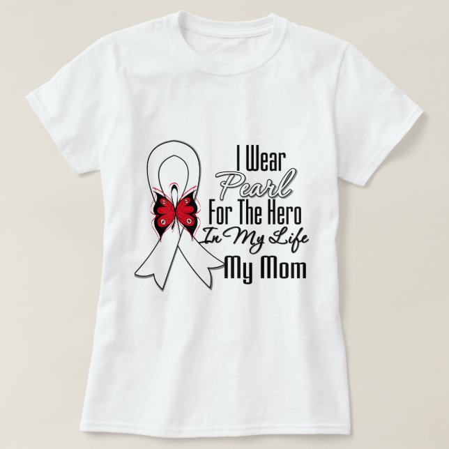 Lung Cancer Ribbon Hero My Mom T-Shirt (Design Front)
