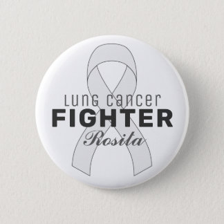 Lung Cancer Ribbon White Button