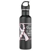 Lung Cancer Shirt Carcinoma Tumor Pearl Ribbon Che Stainless Steel Water Bottle