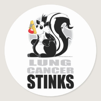 Lung Cancer Stinks Classic Round Sticker