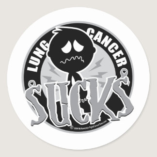 Lung Cancer Sucks Classic Round Sticker