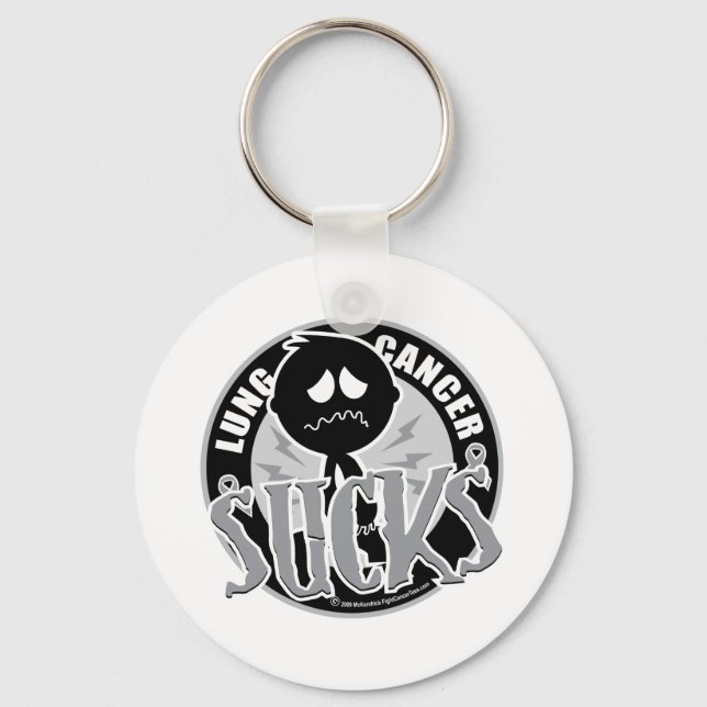 Lung Cancer Sucks Keychain (Front)
