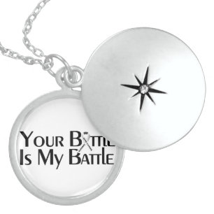 Lung Cancer Support Necklace Locket Silver