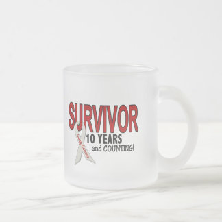 Lung Cancer Survivor 10 Years Frosted Glass Coffee Mug
