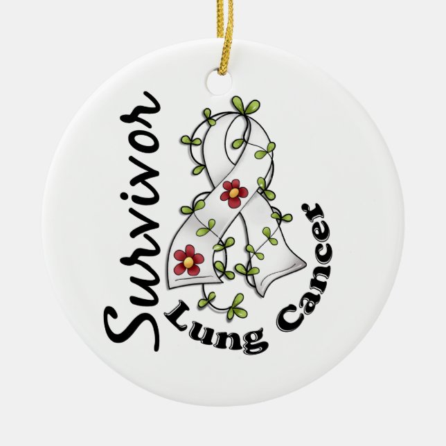 Lung Cancer Survivor 15 Ceramic Ornament (Front)