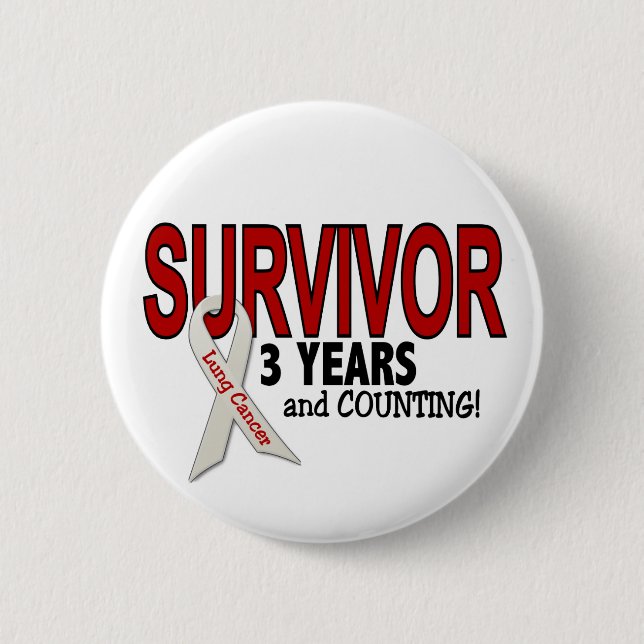 Lung Cancer Survivor 3 Years Button (Front)