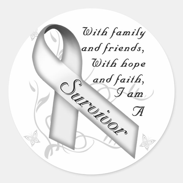 Lung Cancer Survivor Classic Round Sticker (Front)