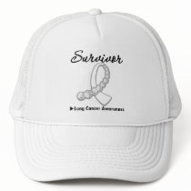 Lung Cancer Survivor Gemstone Ribbon Trucker Hat