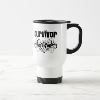 Lung Cancer Survivor Grunge Winged Emblem Travel Mug