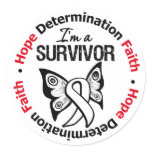Lung Cancer Survivor Hope Determination Faith Classic Round Sticker