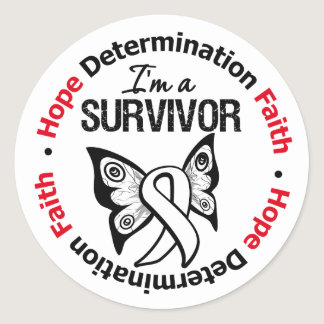 Lung Cancer Survivor Hope Determination Faith Classic Round Sticker