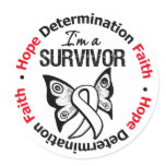 Lung Cancer Survivor Hope Determination Faith Classic Round Sticker