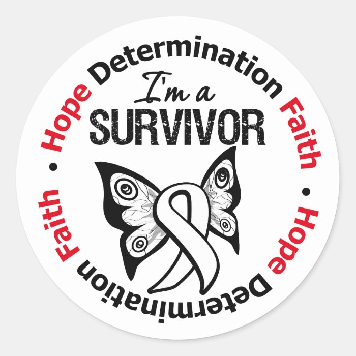 Lung Cancer Survivor Hope Determination Faith Sticker