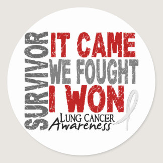 Lung Cancer Survivor It Came We Fought I Won Classic Round Sticker