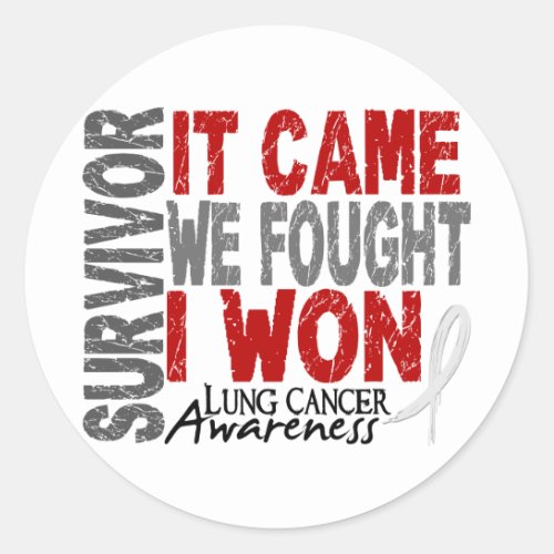 Lung Cancer Survivor It Came We Fought I Won Classic Round Sticker