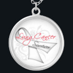 Lung Cancer Survivor Silver Plated Necklace<br><div class="desc">Our survivor jewelry is a perfect gift for cancer survivors as a reminder of their courage and strength and to celebrate their survivorship.</div>